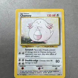 Chansey 3/102 Holo Rare Base Set Pokemon Card TCG Vintage 1999 LP - Image 1