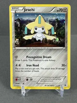HD Swirl Jirachi XY195 Cosmo Pokemon XY Promo Holo Rare Card Mew Tail #5 NM/LP - Image 1