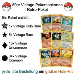 50 alte Pokemon Vintage Karten Mix von 1995 bis 2004 erste Sets Holo Glitzer 1st - Image 1