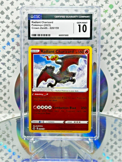 CGC 10 Radiant Charizard 020/159 Crown Zenith Shiny/Radiant Rare Pokemon Card - Image 1