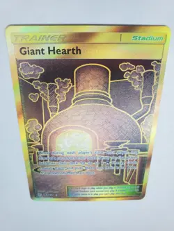 Pokemon TCG Giant Hearth 263/236 Cosmic Eclipse Secret Rare Gold Stadium Card - Image 4