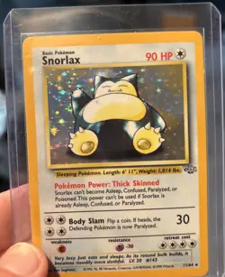 Pokemon Snorlax Jungle Holo Card Base Fossil Unlimited 11/64 - Image 1