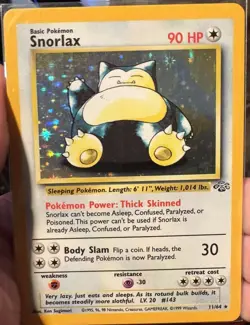 Pokemon Snorlax Jungle Holo Card Base Fossil Unlimited 11/64 - Image 2