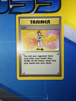 Pokemon TCG Trainer Lass Base Set Unlimited Rare Card 75/102 Vintage 1999 - Image 1