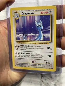 Pokemon TCG Dragonair Base Set Unlimited Rare Card 18/102 LP+ Condition Vintage - Image 2