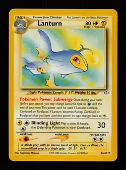 Lanturn 32/64 Uncommon Neo Revelation Pokemon Cards - Image 1
