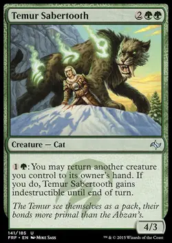TEMUR SABERTOOTH Fate Reforged MTG NM Green - Unc - Image 1