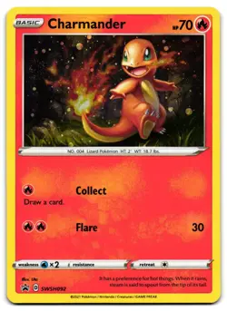 Charmander SWSH092 - 🌊 Sword & Shield Promo Pokemon TCG Holo 🖤 - LP - Image 1