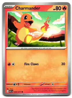 Charmander 020/217 - 🌊 Ascended Heroes Common Pokemon TCG 🖤 - LP - Image 1