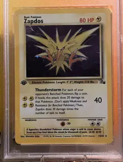 Zapdos #15 1st Edition ⚡⚡⚡Holo PSA 3 Pokemon TCG Vintage Wizards of The Coast - Image 2