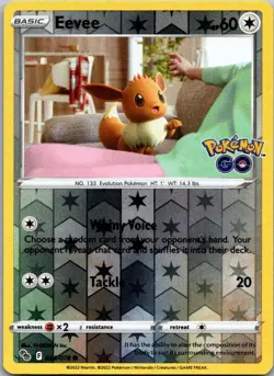 Eevee 054/078 Reverse Holo Pokemon GO NM English - Image 1