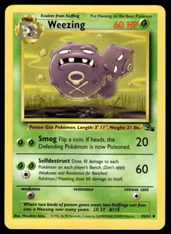Pokemon TCG Fossil #45/62 Weezing LP+ - Image 1