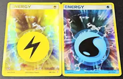 Pokemon Water Energy 107/110 Holon Phantoms Holo Rare Lightning Energy 108/110 - Image 1