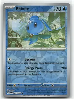 Phione Reverse Holo 055/167 SV06: Twilight Masquerade Common Pokemon TCG - Image 1
