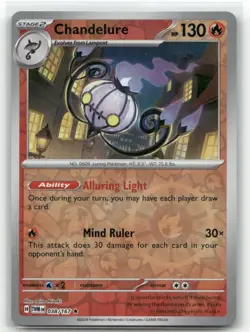 Chandelure Reverse Holo 038/167 SV06: Twilight Masquerade Rare Pokemon TCG - Image 1