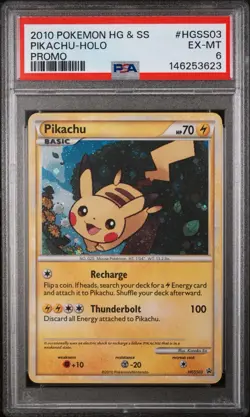 Pokemon TCG Pikachu HGSS03 HGSS Holo Promo (2010) English PSA 6 EX-MT - Image 1