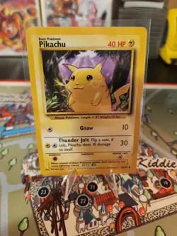 Pikachu 58/102 NM Near Mint Yellow Cheeks Base Set Pokemon Card WOTC 1999 - Image 1