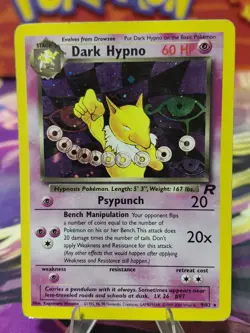 Pokemon Dark Hypno TCG Holo Rare Card 9/82 Unlimited Moderate Play vintage Wotc! - Image 1