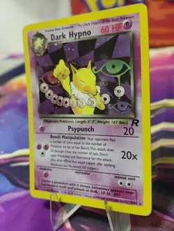 Pokemon Dark Hypno TCG Holo Rare Card 9/82 Unlimited Moderate Play vintage Wotc! - Image 2