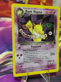 Pokemon Dark Hypno TCG Holo Rare Card 9/82 Unlimited Moderate Play vintage Wotc! - Image 3
