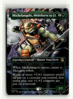 Michelangelo Weirdness to 11 MTG Teenage Mutant Ninja Turtles Borderless Rare - Image 1