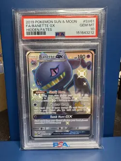 2019 Pokemon Sun & Moon Banette GX Full Art Hidden Fates PSA 10 - Image 1