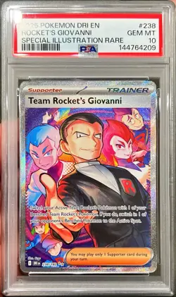 2025 Pokemon Destined Rivals Team Rocket’s Giovanni SIR 238/182 PSA 10 Gem Mint - Image 1