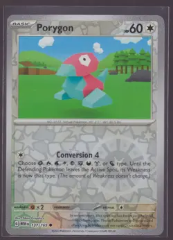 Pokemon TCG - Porygon Reverse Holo - 137/165 Scarlet & Violet 151 - Image 1