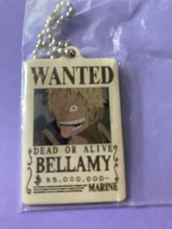 BELLAMY One Piece Wanted Book metal Key Chain BANDAI Very Rare Japanese - Image 1