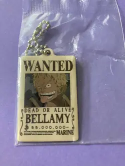BELLAMY One Piece Wanted Book metal Key Chain BANDAI Very Rare Japanese - Image 2