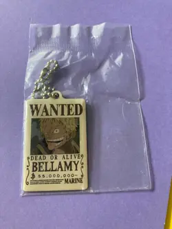 BELLAMY One Piece Wanted Book metal Key Chain BANDAI Very Rare Japanese - Image 4