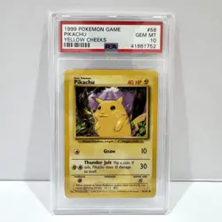 PSA 10 Pikachu 58/102 Yellow Cheeks Base Set - Graded Pokemon Card - Image 1