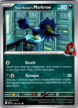 Team Rocket's Murkrow 126/217 Common Ascended Heroes Pokemon Near Mint - Image 1