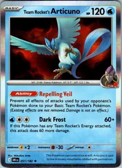 Team Rocket's Articuno 051 Destined Rivals Rare Pokemon Holo Near Mint - Image 1