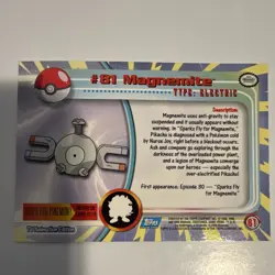 Topps Magnemite 81 Pokemon Topps Series 1 TV Animation Edition Foil Electric - Image 3