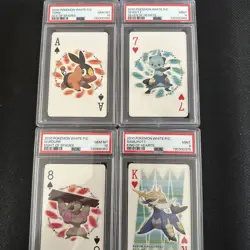 2010 POKEMON WHITE PLAYING CARDS 4 Card Graded Lot PSA - Image 1