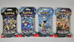 Pokemon Stellar Crown S&V Sleeved Booster Pack Set of 4 Full Art Sealed 🔥🔥 - Image 1