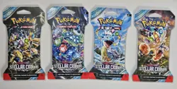 Pokemon Stellar Crown S&V Sleeved Booster Pack Set of 4 Full Art Sealed 🔥🔥 - Image 3