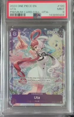 Uta - OP02-120 (Premium Card Collection Uta OP02-120 One Piece Promo Foil PSA 9 - Image 1