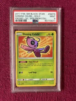 2017 POKEMON SM BLACK STAR PROMO #SM79 SHINING CELEBI-HOLO PSA 9 - Image 1