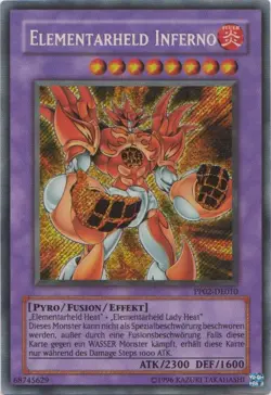 YUGIOH ELEMENTAL HERO INFERNO SECRET RARE PP02-EN010 NEAR MINT - Image 1