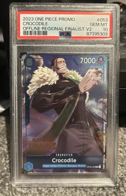 PSA 10 Crocodile OP02-053Offline Regional Finalist - GoldStamp One Piece Promo - Image 1