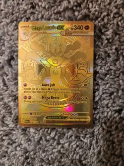 Pokemon Mega Lucario EX Card 188/132 Hyper Rare Gold Mega Evolution - Image 3