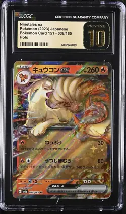 CGC 10 Pristine Ninetales ex 038/165 Sv2a: Pokemon Card 151 Holo (Japanese) - Image 1