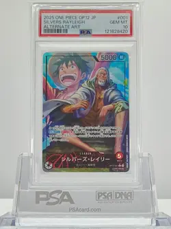 PSA 10 SILVERS RAYLEIGH OP12-001 2025 ONE PIECE CARD JP ALTERNATE ART - Image 1
