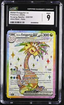 CGC Mint 9 Alolan Exeggutor ex 225/191 Pokemon Surging Sparks SSP EN - Image 1
