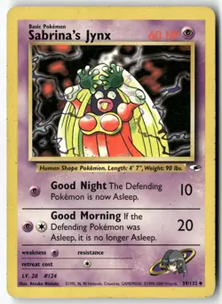 Sabrina's Jynx 59/132 Uncommon Gym Heroes Pokemon Unlimited MP - Image 1