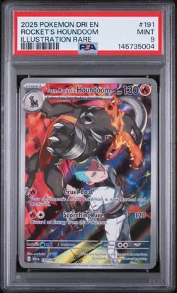Pokemon Team Rocket's Houndoom 191 Destined Rivals PSA 9 - Image 1
