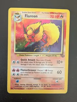 Pokemon Flareon Holo Rare Jungle Unlimited Edition 3/64 NM/LP Condition 1999 - Image 4