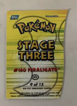 2001 Pokemon Topps Feraligatr Die-Cut Embossed #160 - Image 2